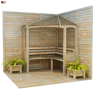 Outdoor Oasis Pergola [+ Bench] 3D model image 1 