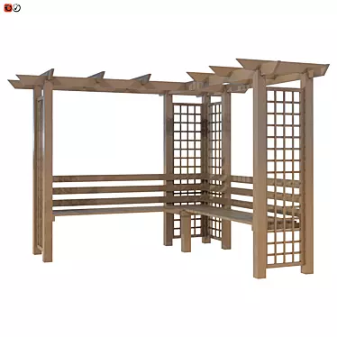 Garden Sanctuary: Pergola Bench 3D model image 1 