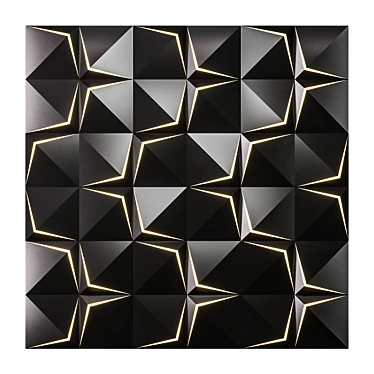 Sleek Black 3D Backlit Panel 3D model image 1 