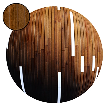 Striped Wood + Light Panels PBR 4K 3D model image 1 