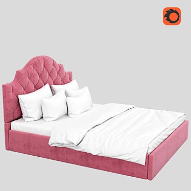 Elegant Carriage Coupler Bed 3D model image 1 