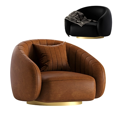 Elegant Swivel Leather Chair: Brice by Eichholtz 3D model image 1 