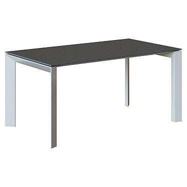 Minimalistic Gray Ceramic Dining Table 3D model image 1 