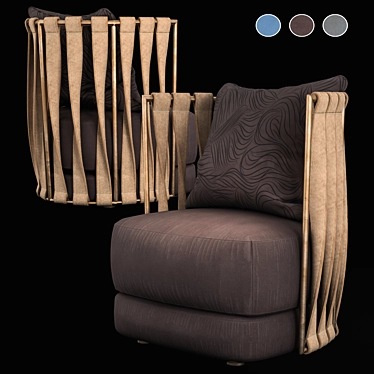 Modern Fabric Sofa Set 3D model image 1 