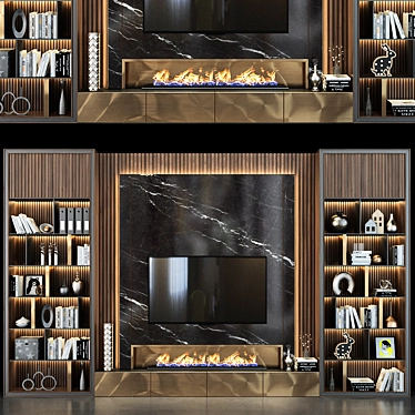 Stylish TV Shelf Set 310 3D model image 1 