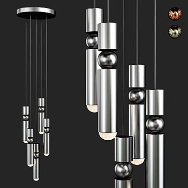 Elegant Fulcrum Chandelier 3D model image 1 