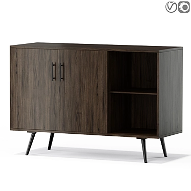 Sleek Mid-Century Theo Modern 3D model image 1 