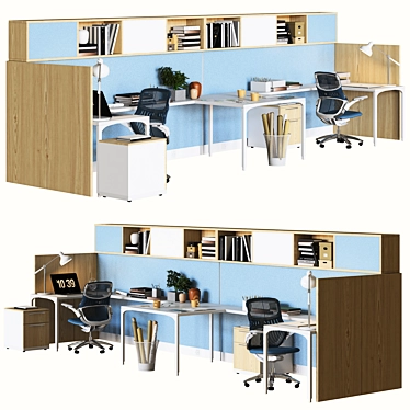 Optimized Office Workplace 3D model image 1 