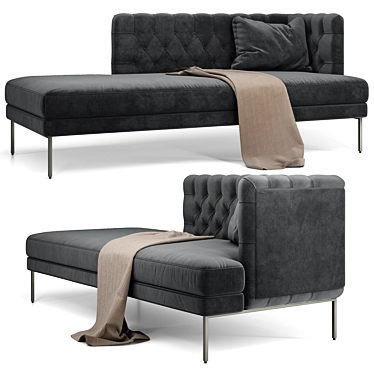 Luxe LIPP Dormeuse Sofa: Modern Elegance by Living Divani 3D model image 1 