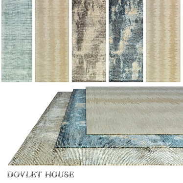 DOVLET HOUSE 5-Piece Carpets: Artistic Textures from India 3D model image 1 