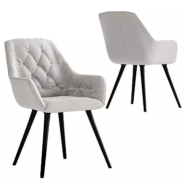 Elegant Gray Velvet Chair 3D model image 1 