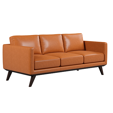 Jenkins Mid-Century Leather Sofa 3D model image 1 