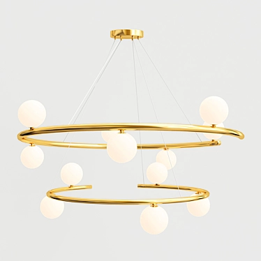 Bubble Branches Chandelier: Elegant & Dimmable 3D model image 1 