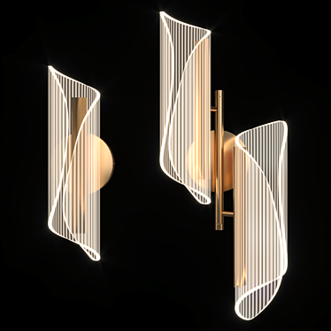 LICAN Nordic Gold Acrylic LED Wall Lamp 3D model image 1 