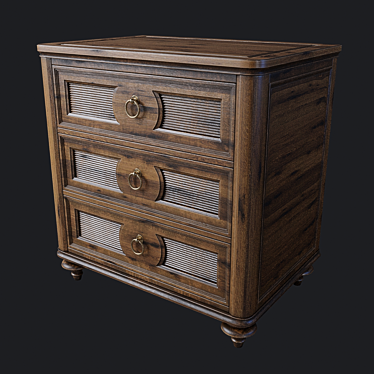 Coastal Pine Pavilion Bedside Table 3D model image 1 