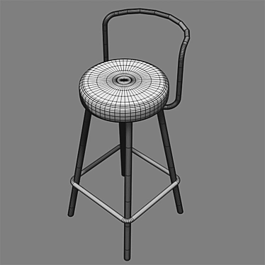 Elegant Bar Chair - Stylish and Sturdy 3D model image 1 