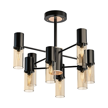 Industrial Elegance: Tesoro Ceiling Chandelier 3D model image 1 