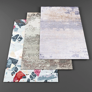 High-Res Rugs Pack: 3 Textured Designs 3D model image 1 