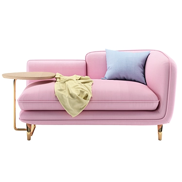 Pink Cotton&Linen Loveseat Set 3D model image 1 