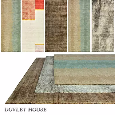 DOVLET HOUSE Carpets: 5-Piece Collection (Part 586) 3D model image 1 
