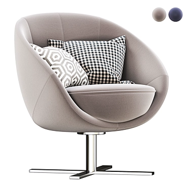 Elegant Boule Armchair 3D model image 1 