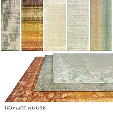 DOVLET HOUSE 5-Piece Carpets (Part 589) 3D model image 1 