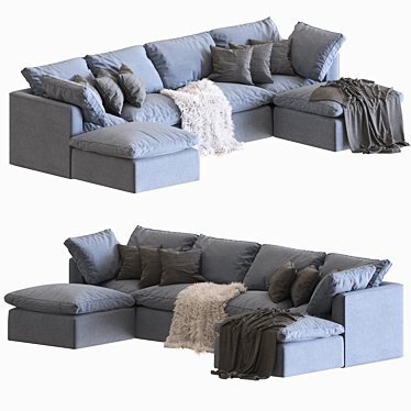 Modern Grey Sofa 09 3D model image 1 