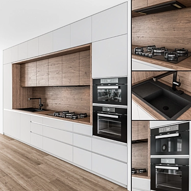 Modern Gray Wood 42 - Kitchen 3D model image 1 