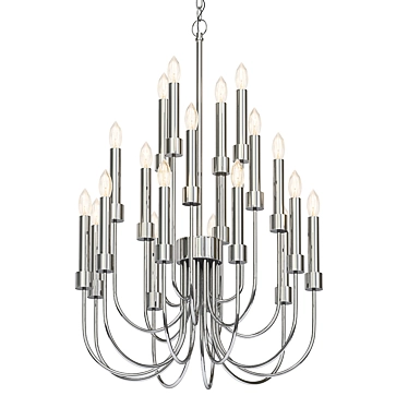 Classic Chrome Metal Chandelier 3D model image 1 