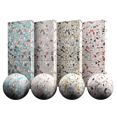 Terrazzo Cobblestone Texture: Ready-to-use PBR 3D model image 1 