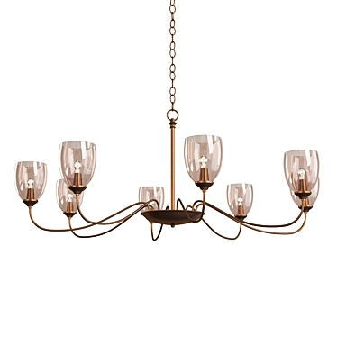 Oval 8-Arm Chandelier: Elegant Illumination Masterpiece 3D model image 1 