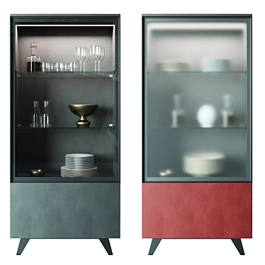 Elegant Metropolis Buffet: Two Cabinets, Stylish Design 3D model image 1 