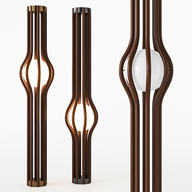 Natevo's ASHAA LED Wooden Floor Lamp 3D model image 1 