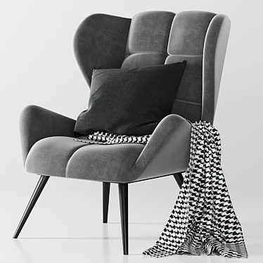 Elegant Gray Armchair: Halmar Tyrion 3D model image 1 
