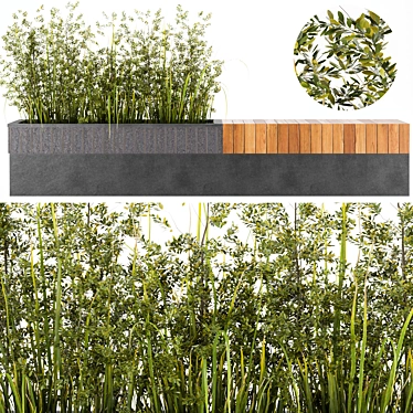 Versatile Bench and Exquisite Planter 3D model image 1 