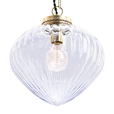 Elegant Fluted Glass Pendant 3D model image 1 