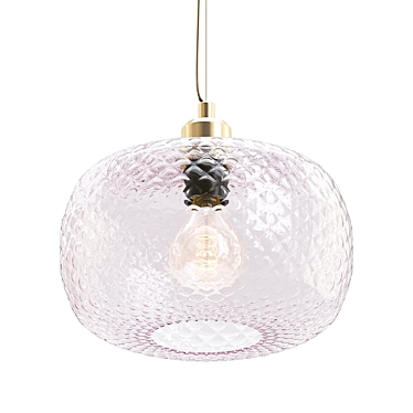 Blush Embossed Glass Pendant 3D model image 1 