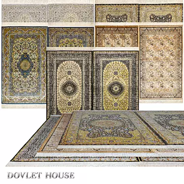 DOVLET HOUSE Silk Carpets 5pcs (Part 604) 3D model image 1 