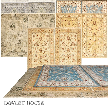 Luxurious Pair of DOVLET HOUSE Carpets (Part 606) 3D model image 1 