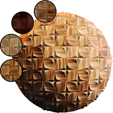 Wooden 3D Panel 02: Authentic Texture 3D model image 1 