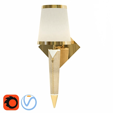 Golden Elegance Wall Sconce 3D model image 1 