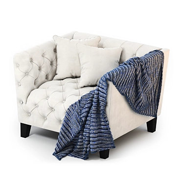 Elegant Eichholtz Jason Chair + Blanket 3D model image 1 