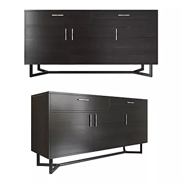 Verge Black Sideboard: Sleek Storage Solution 3D model image 1 