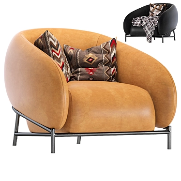 CURL Leather Armchair: Cider Edition 3D model image 1 