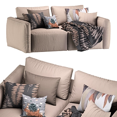 Elegant Dienne More Sofa 3D model image 1 