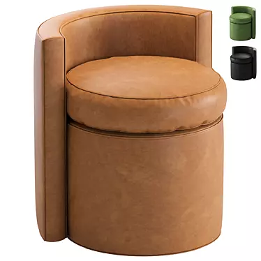 Premium Leather Pouf Stool: Arcadia Eichholtz 3D model image 1 