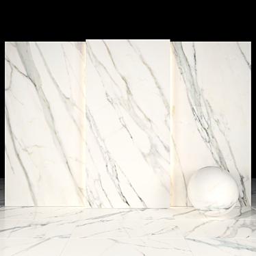 Elegant Talky White Marble 3D model image 1 