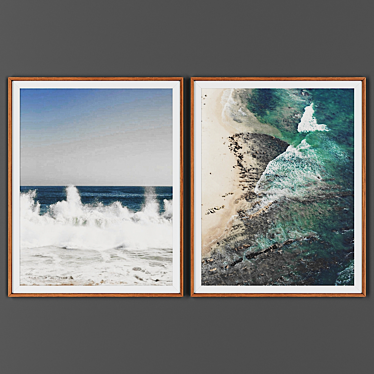 Wooden Frame Picture Set 3D model image 1 