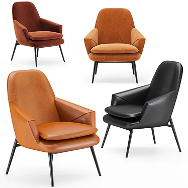 Elegant Wendelbo Hug Lounge Chair 3D model image 1 