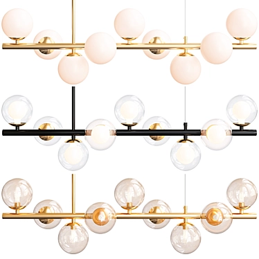 Modern Cluster 9-Lamp Chandelier 3D model image 1 